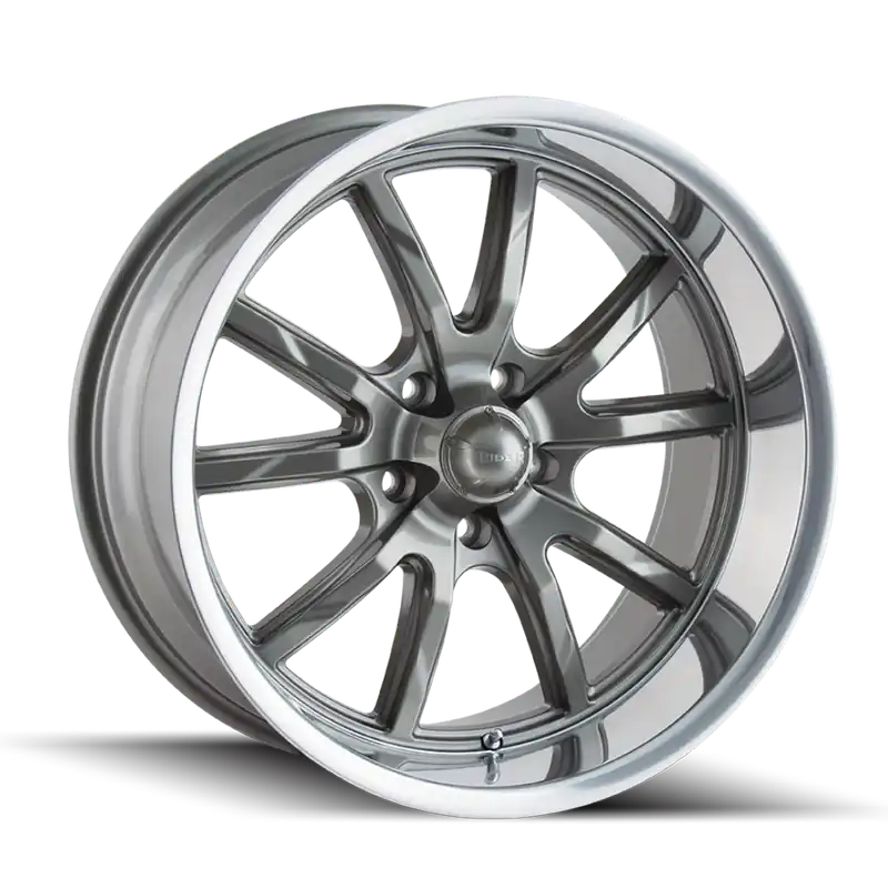 Premium Ridler 650 Gloss Grey Polished 18x8 5x127 0mm 83.82mm