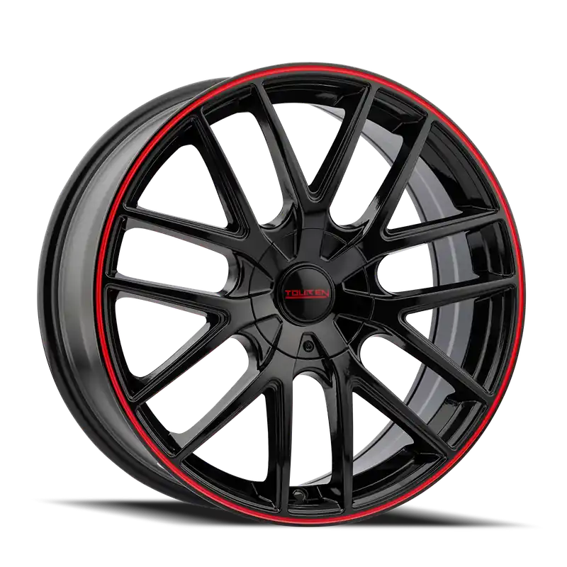 Touren TR60 3260 Gloss Black With Red Ring 18x8 5x115/5x120 20mm 74.1mm Secure Checkout