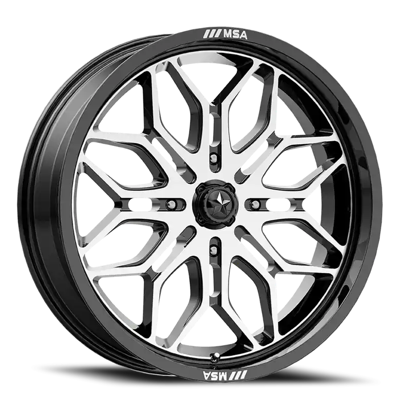 MSA Sniper M47 GBM 18x7 +10 4x137mm 96mm Gloss Black Machined Best Seller