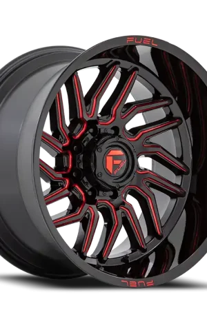 Exclusive Offer Fuel Hurricane D808 20x10 -18 5x127mm 71.5mm Gloss Black Red Milled