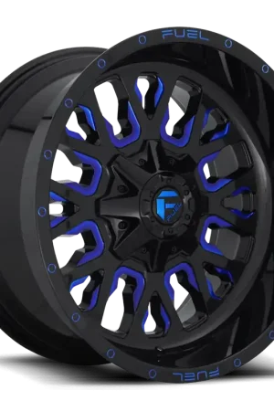Fuel Stroke D645 17x9 -12 5x114.3/5x127mm 78.1mm Gloss Blue Milled Fresh Stock