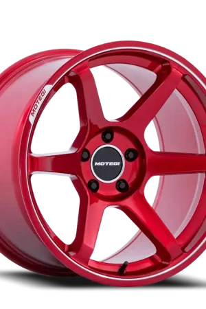 Motegi MR160 Battle VI QD 18x10.5 +25 5x114.3mm 72.56mm Cherry Red Metallic Machined Lip High Quality