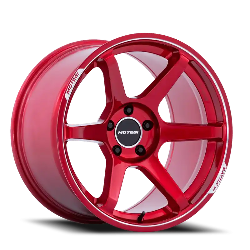 Motegi MR160 Battle VI QD 18x10.5 +25 5x114.3mm 72.56mm Cherry Red Metallic Machined Lip High Quality