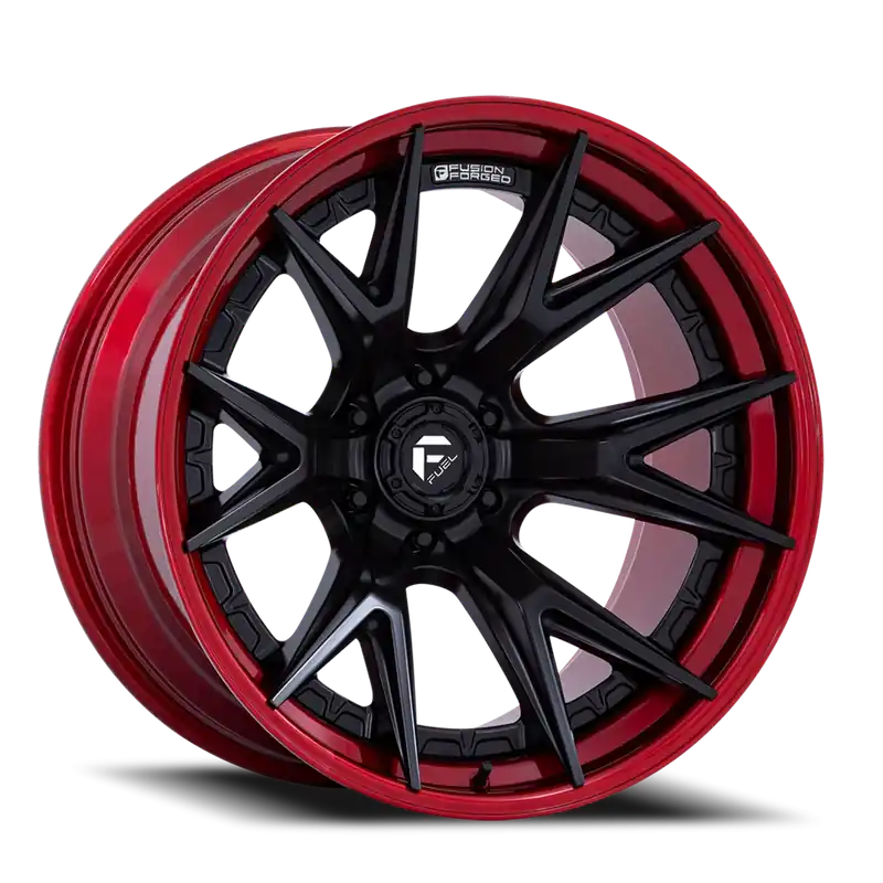 Best Seller Fuel Catalyst FC402MQ 24x12 -44 6x135mm 87.1mm Matte Black Candy Red Lip