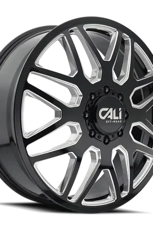 Cali OffxRoadxOffroad Invader Dually 9115D Gloss Black Milled 24x8.25 8x165.1 115mm 121.3mm Trending