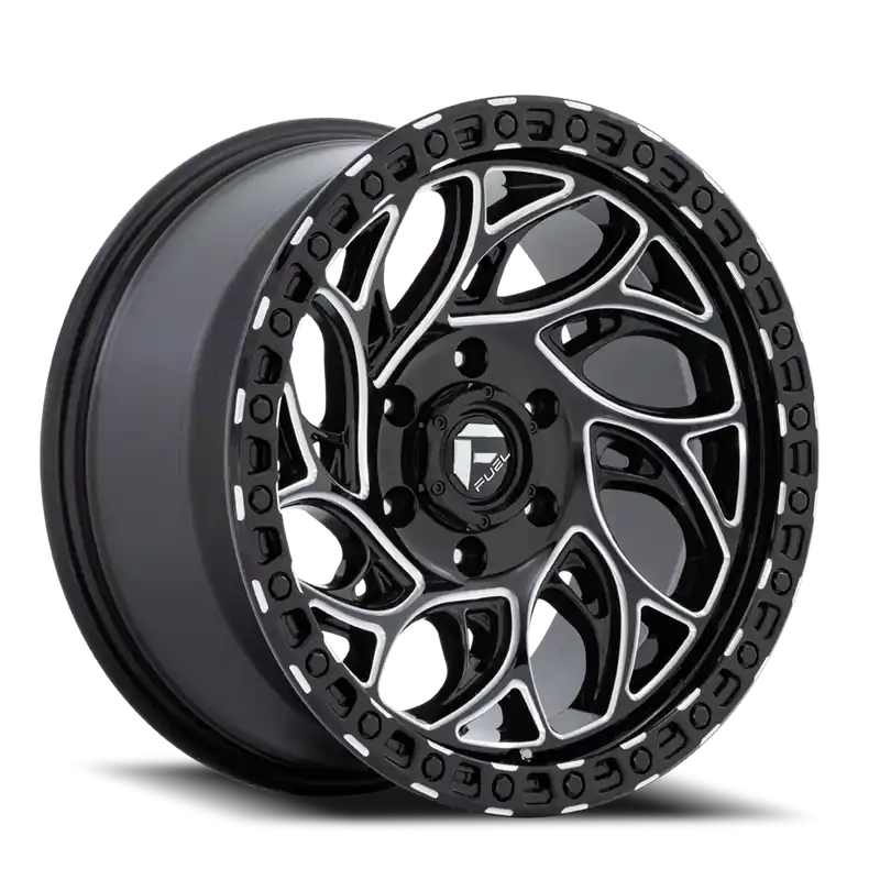 Worldwide Shipping Fuel Runner OR D840 15x8 -19 5x114.3mm 72.56mm Gloss Black Milled