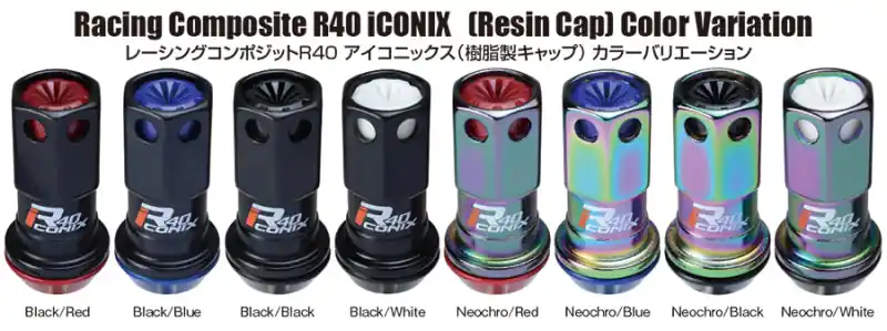 Project Kics 16+4 Locks Neocro R40 Iconix W/ Plastic Cap (Black) - 12X1.50 Limited Time