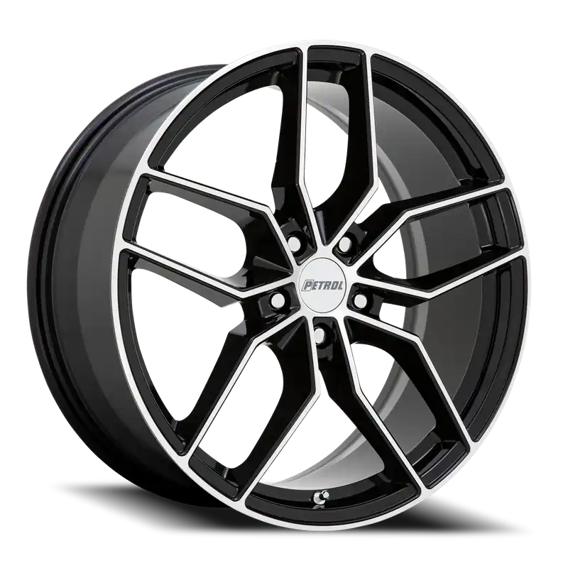 Direct From Factory Petrol P5C GBM 18x8 +35 5x120mm 76.1mm Gloss Black Machined Face