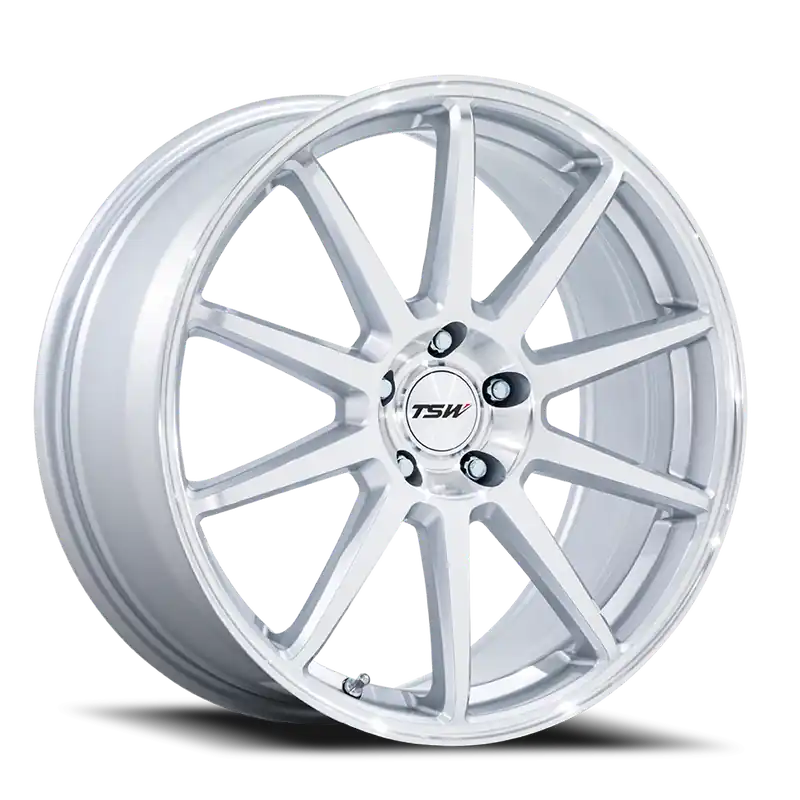 Authentic TSW Canard TW004 GSM 19x10.5 +25 5x114.3mm 72.56mm Gloss Silver Machined Face