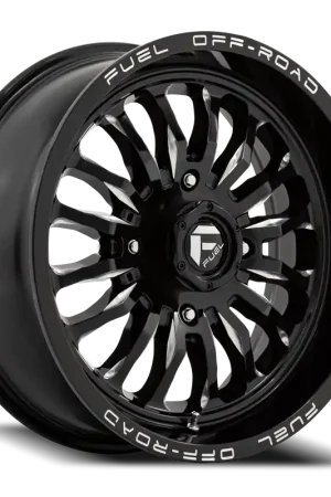 Fuel Arc UTV D821 20x7 +13 4x137mm 110.1mm Gloss Black Milled Worldwide Shipping