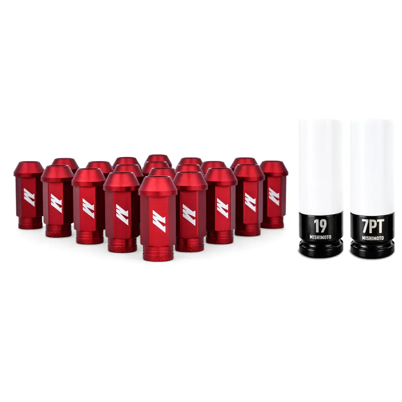 Mishimoto Aluminum Locking Lug Nuts M12x1.5 20pc Set Red Crafted
