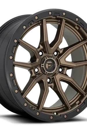 Free Returns Fuel Rebel D681 20x10 -18 5x139.7mm 78.1mm Matte Bronze Black Bead Ring