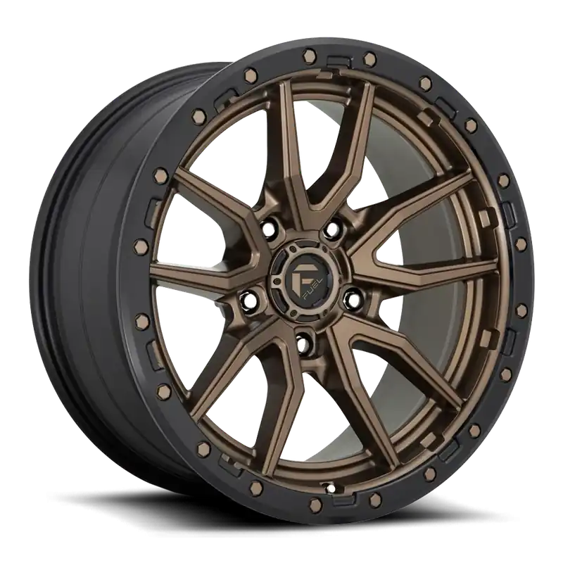 Free Returns Fuel Rebel D681 20x10 -18 5x139.7mm 78.1mm Matte Bronze Black Bead Ring