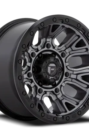 Fuel Traction D825 17x9 -12 5x127mm 71.5mm Matte Gunmetal Black Ring Free Returns