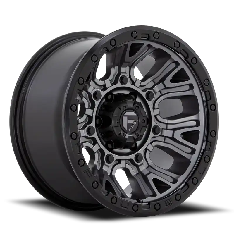 Fuel Traction D825 17x9 -12 5x127mm 71.5mm Matte Gunmetal Black Ring Free Returns