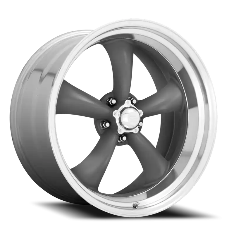 Viral American Racing Classic Torq Thrust II VN215 17x9.5 +8 5x120.65mm 83.06mm Mag Gray Machined Lip