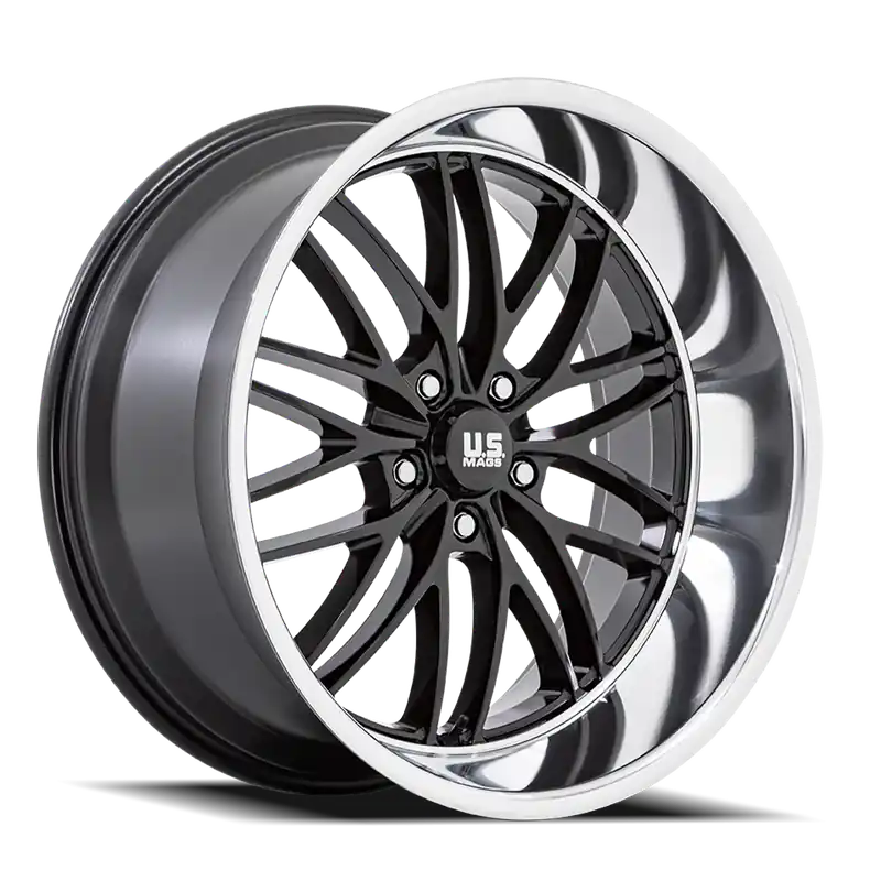 US Mags Santa Cruz U138 22x9 +15 5x127mm 78.1mm Gloss Black Diamond Cut Lip Trusted Brand