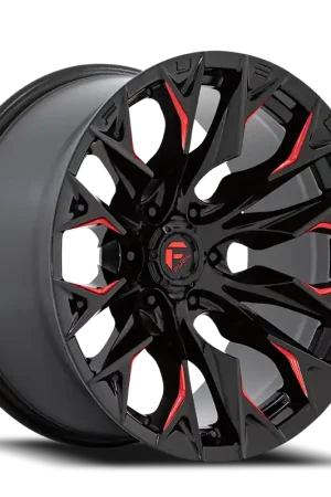 Fuel Flame 6 D823 20x10 -18 6x135mm 87.1mm Gloss Black Milled Candy Red Warranty Included