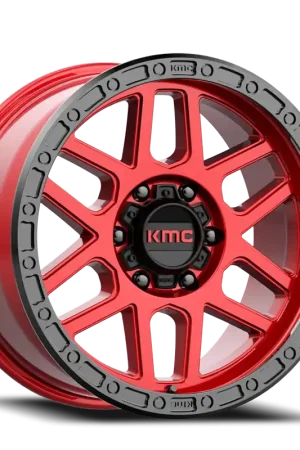Holiday Sale KMC Mesa KM544 RD 20x9 +0 8x165.1mm 125.5mm Candy Red Black Lip