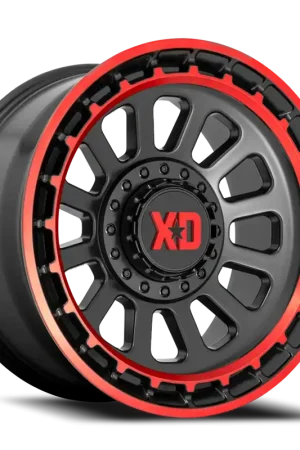 XD Series Omega XD856 SB-RT 20x10 -18 8x165.1mm 125.1mm Satin Black Machined Lip-Red Tint Cheap
