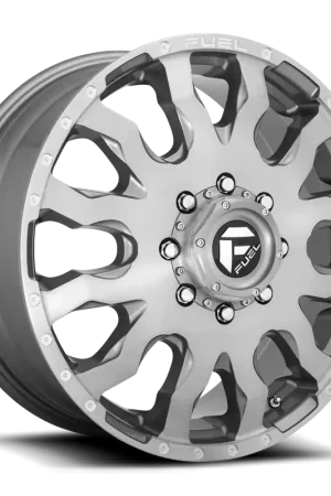 Fuel Blitz Dually D693 20x8.25 +105 8x200mm 142mm Brushed Gunmetal Tinted Clear Money Back Guarantee