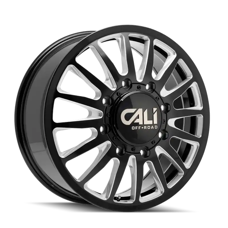 Fan Favorite Cali OffxRoad Summit Dually Rear Lifted 9110 Gloss Black Milled 20x8.25 8x165.1 x232mm 121.3mm