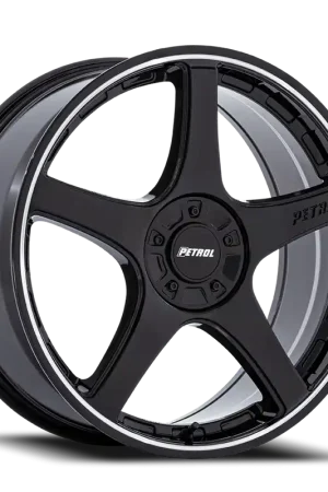 Flash Sale Petrol P2E GBML 20x8.5 +40 5x108/5x114.3mm 72.56mm Gloss Black Machined Lip