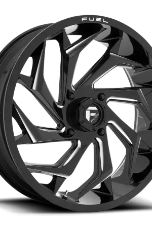 Fuel Reaction UTV D753 22x7 +0 4x137mm 110.2mm Gloss Black Milled Bulk Order