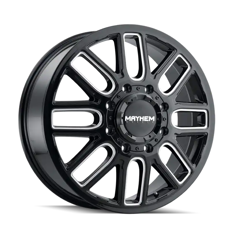 Mayhem Cogent Dually (8107D) Gloss Black Milled 20x8.25 Front 8x210 115mm 154.2mm Order Now