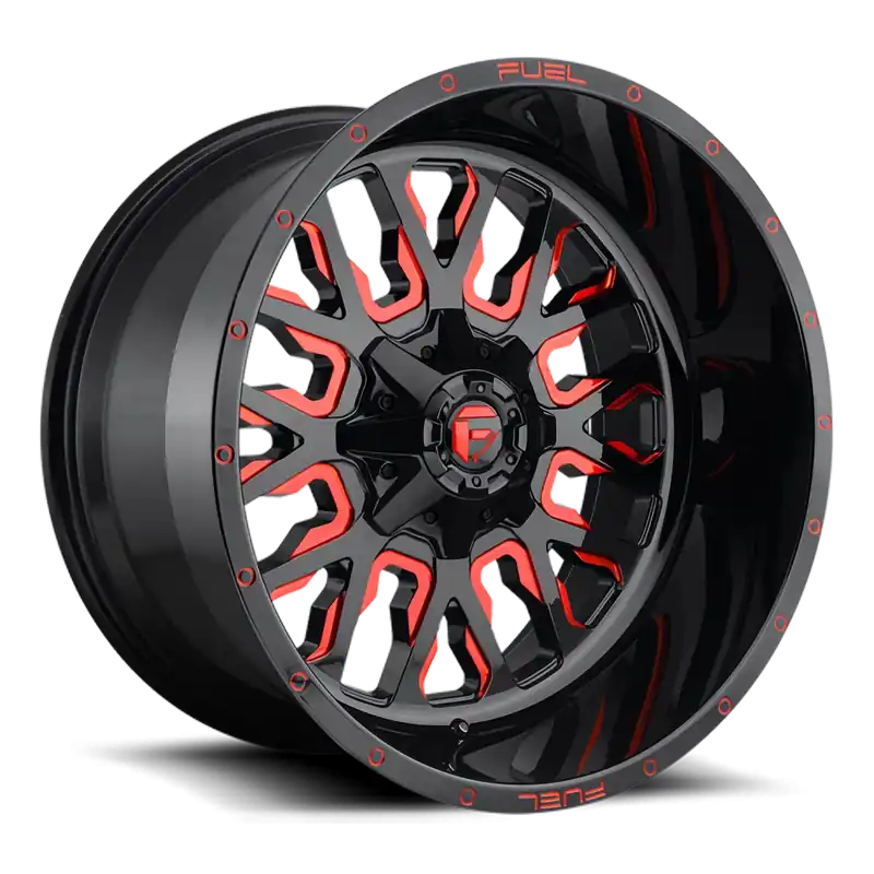 Today Only Fuel Stroke D612 18x9 -12 5x114.3/5x127mm 78.1mm Gloss Red Milled