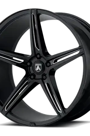 Direct From Manufacturer Asanti Black Label Alpha 5 ABL22 BK 22x10.5 +35 5x120mm 74.1mm Gloss Black Milled
