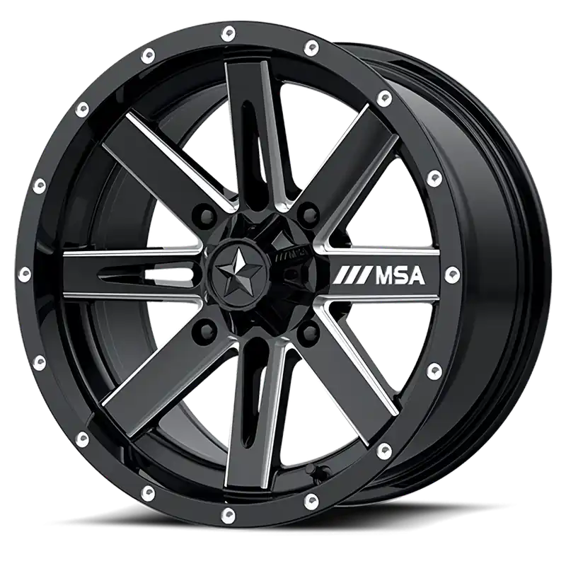 MSA Boxer M41 14x7 +10 4x156mm 132mm Gloss Black Milled Budget