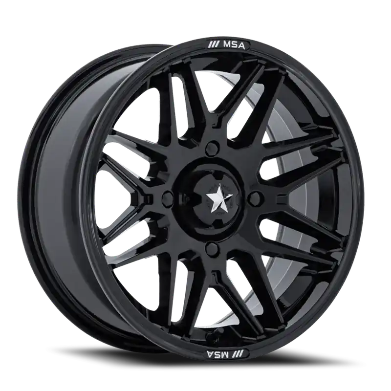 MSA Radar UTV M52 BX 14x7 -47 4x110mm 86mm Gloss Black Free Returns