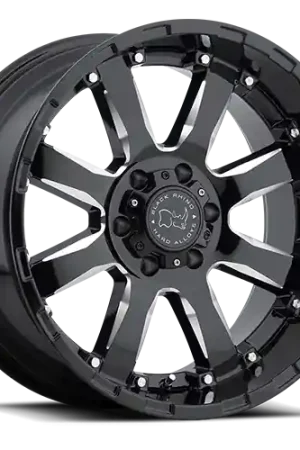 Fresh Stock Black Rhino Sierra 17x9 -12 6x139.7mm 112mm Gloss Black Milled Spokes