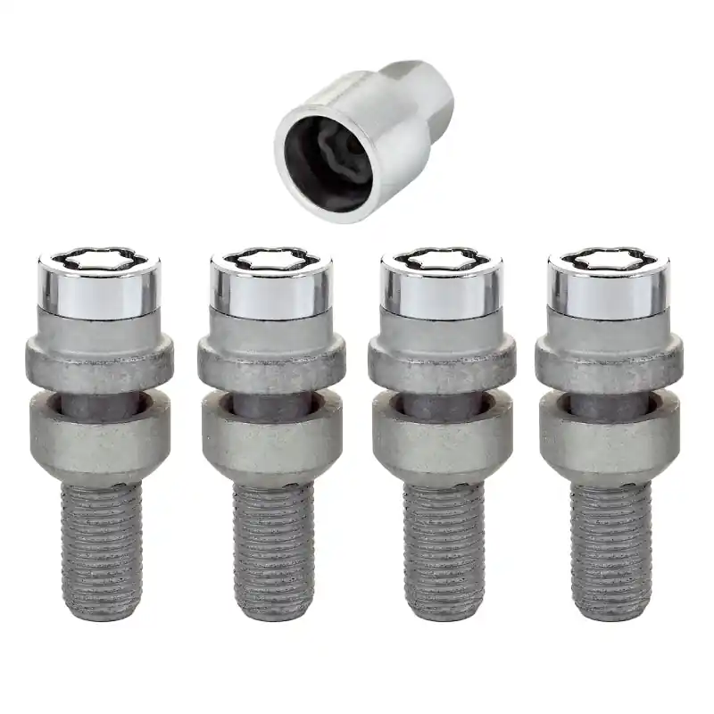 McGard Wheel Lock Bolt Set - 4pk. (Radius Seat) M14X1.5 / 17mm Hex / 28.2mm Shank Length - Chrome Grab Now