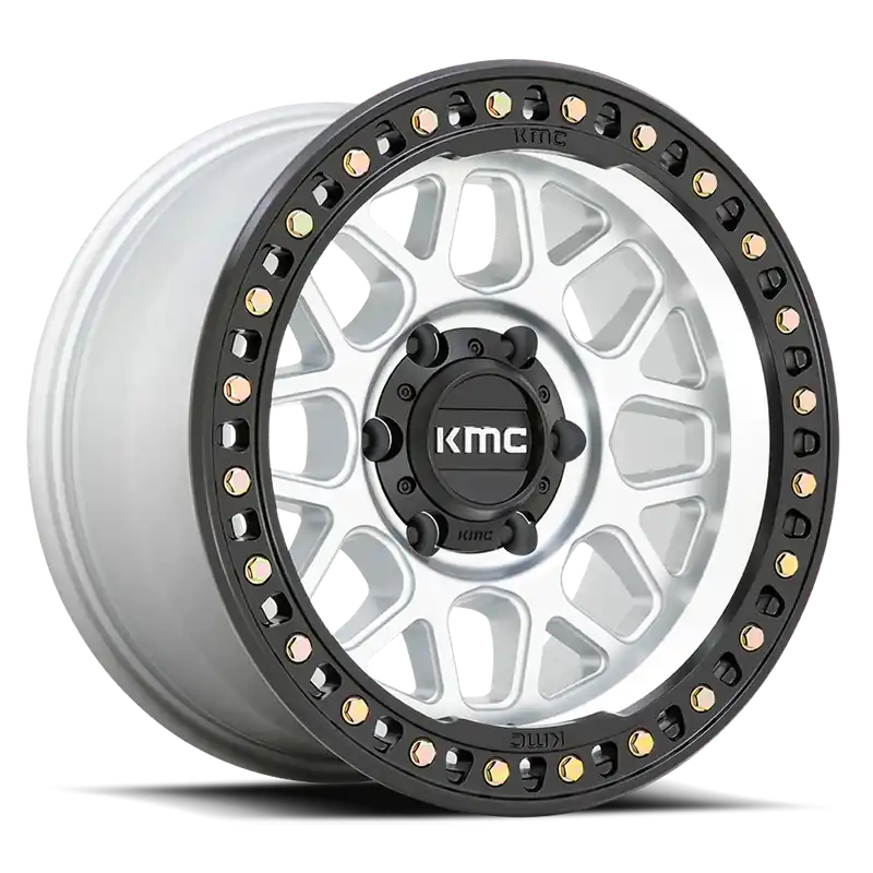 KMC GRS KM549 SL 20x9 +0 8x180mm 124.2mm Machined Machined Satin Black Lip Fresh Stock
