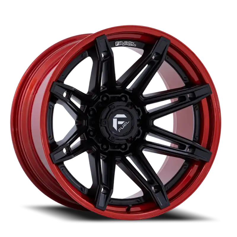 Weekend Sale Fuel Brawl FC401MQ 20x10 -18 6x139.7mm 106.1mm Matte Black Candy Red Lip