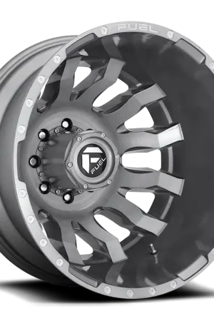 Fuel Blitz Dually D693 20x8.25 -221 8x210mm 154.3mm Brushed Gunmetal Tinted Clear Same Day Shipping