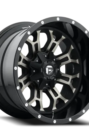 Fuel Crush D561 17x9 +1 6x135/6x139.7mm 106.4mm Gloss Black Double Dark Tint-Machined Face Best Seller