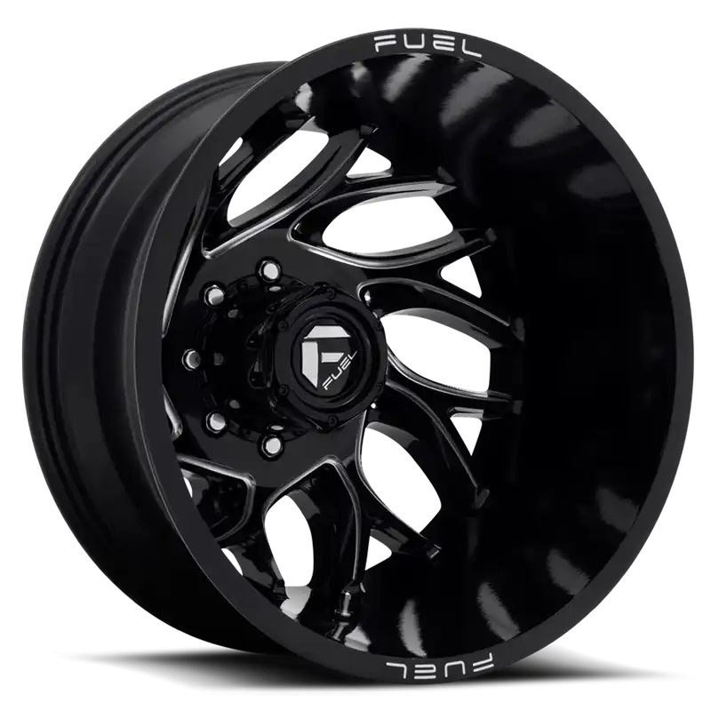 Big Sale Fuel Runner Dually D741 20x8.25 -221 8x210mm 154.3mm Gloss Black Milled