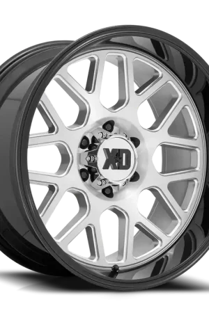 Big Sale XD Series Grenade 2 XD849 SBL 20x10 -18 5x127mm 71.5mm Brushed Silver Milled-Gloss Black Lip