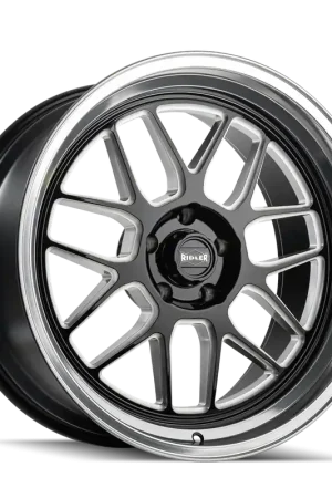 Ridler 611 Gloss Black Milled With Diamond Cut Lip 20x8.5 5x120.65 0mm 83.82mm Discount