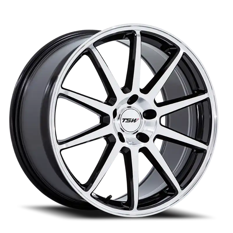 TSW Canard TW004 GBM 20x10.5 +38 5x112mm 66.56mm Gloss Black Machined Face Certified