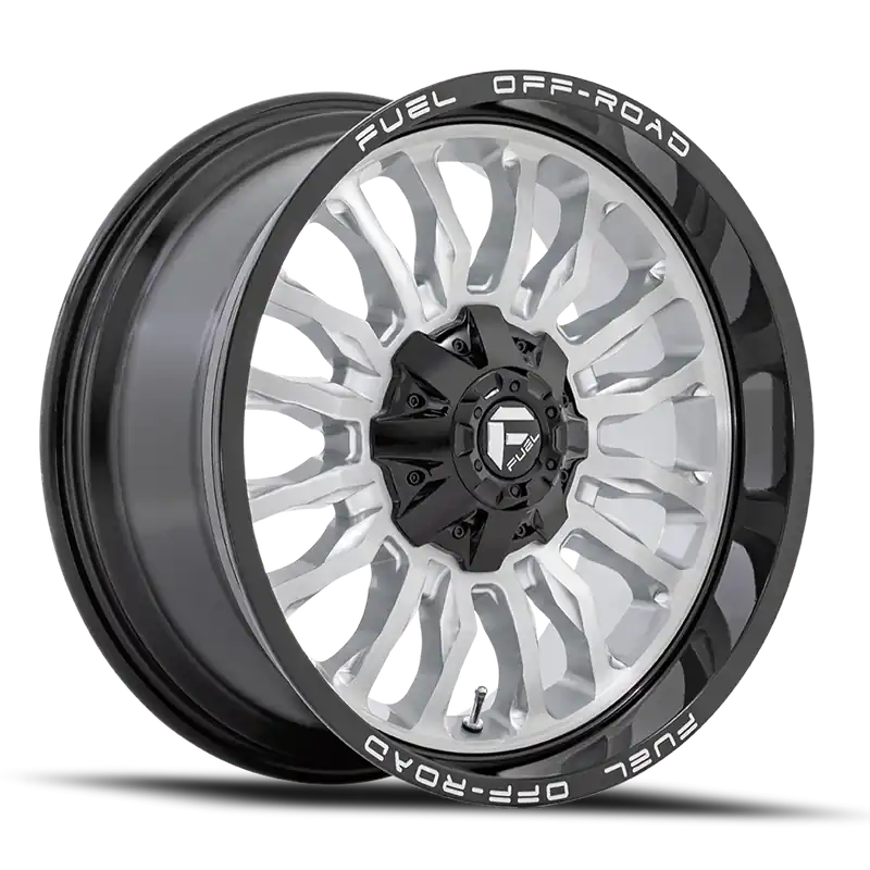 Money Back Guarantee Fuel Arc D798 22x10 -18 8x170mm 125.1mm Silver Brushed Face-Milled Black Lip