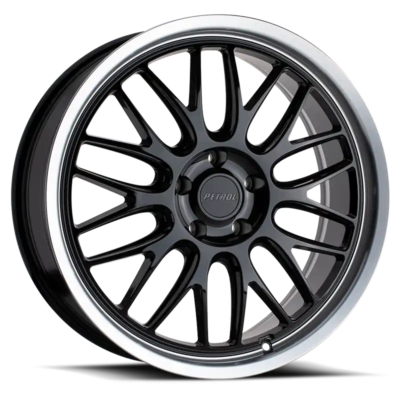 Modern Petrol P4C GBM 18x8 +40 5x108mm 72.1mm Gloss Black Machined Lip