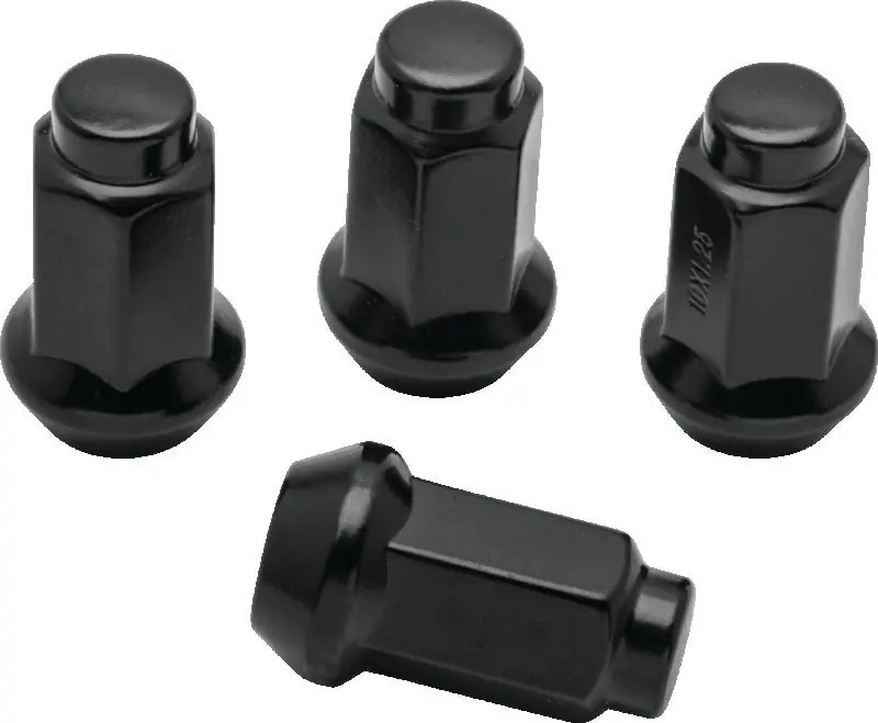 High Quality QuadBoss Lug Nuts 10x1.25 - 14mm-Od - Black - Box of 4