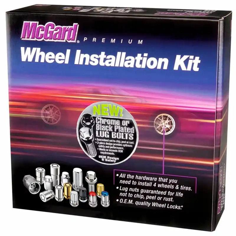 Hassle-Free Returns McGard 5 Lug Hex Install Kit w/Locks (Cone Seat Bolt) M14X1.5 / 17mm Hex / 28.0mm Shank L. - Black
