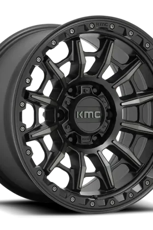 Seasonal Sale KMC Carnage KM547 GY 17x9 -12 5x127mm 71.5mm Satin Black Gray Tint