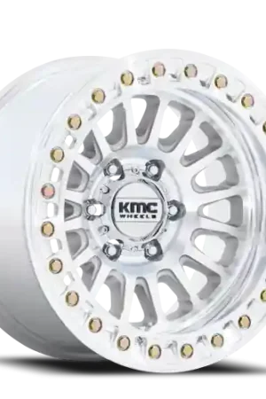 Warranty Included KMC Impact Beadlock KM239DX 17x9 -12 6x139.7mm 108mm Machined Silver