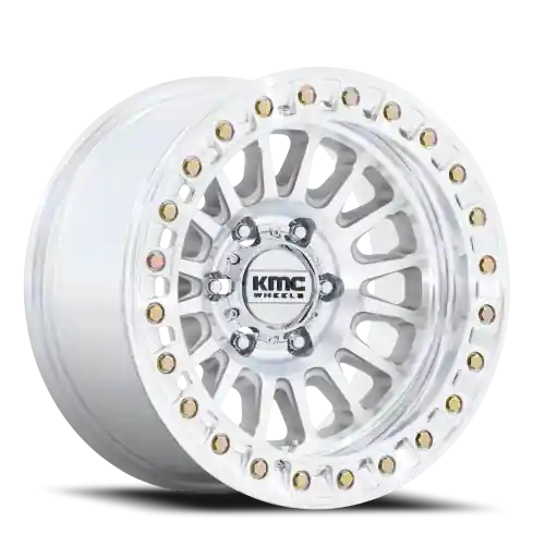 Warranty Included KMC Impact Beadlock KM239DX 17x9 -12 6x139.7mm 108mm Machined Silver